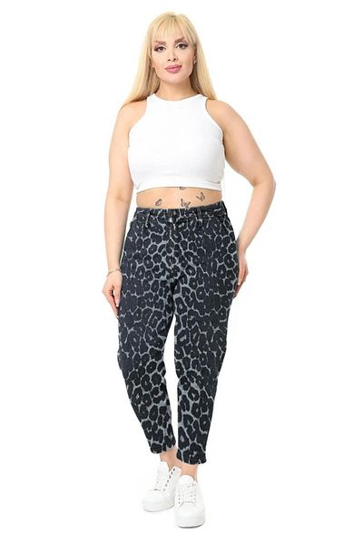 CEDY DENIM High Waist Carrot Cut Flexible Mom Fit Jeans - Large Size C600