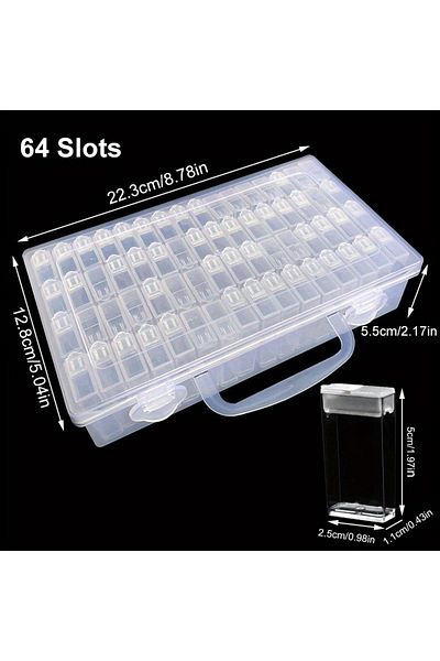Choice M 64gxf 1pc 28/32/48/56/64 Slots Plastic Storage Box, Diy Diamond Painting Beads Charms Jewelry Acce