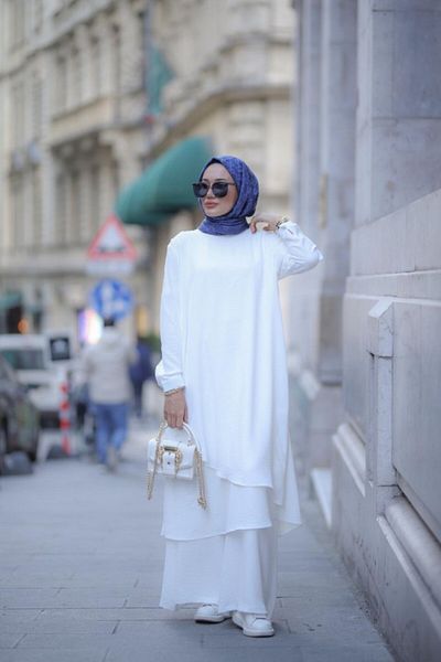 NS Moda Set Hijab Lina Alb Model-511
