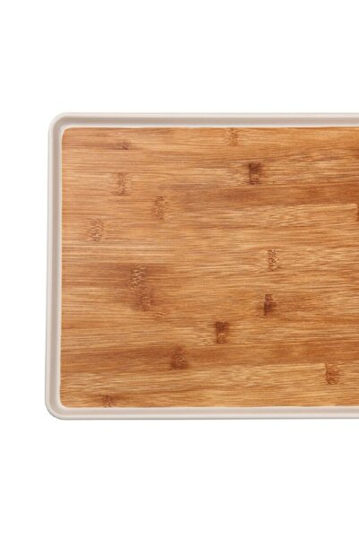 Felli Elegant Durable Rectangular Melamine and Bamboo Serving Tray