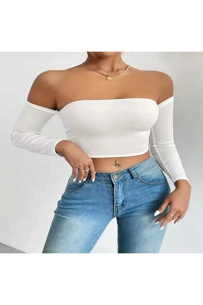 GARDIROZA Strapless Long Sleeve Crop Body - Bustier Design