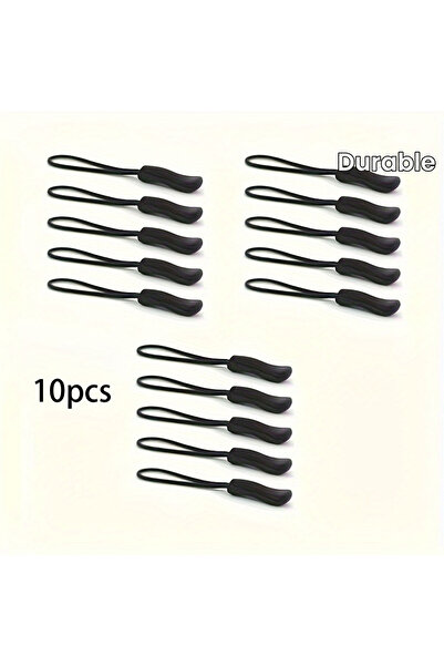 Choice 6.6 سم فضي عتيق - 10 قطع 10 سحّابات بلاستيكية سوداء، سحّاب سحّاب متين ...