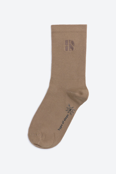 Hype of Steps Misto - Nakışlı Bej Çorap