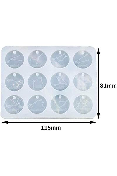 Choice 1pc Mold 12 Zodiac Constellation Resin Molds, Round Zodiac Sign Epoxy Resin Molds For Jewelry Making