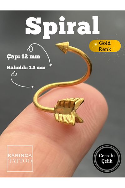 Karınca Piercing Spiral Curved Arrow Bridge Helix Spike Ring Cartilage Ear Piercing