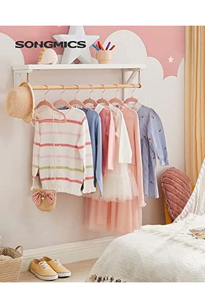STOREMAX Ntwork Children's Clothes Hangers, Set of 50, Pink Gold Hooks, Non-Slip, Space Saving, Clothes Dola