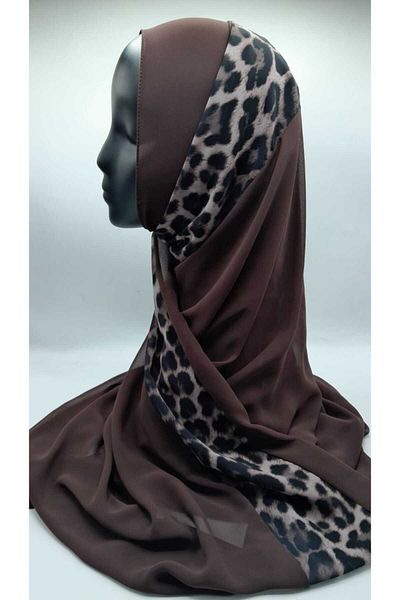 Differenza Leopard Waterway Chiffon Shawl - Brown