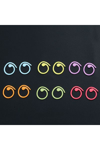 Choice Mix Color 30pcs Zinc Based Alloy Knitting Stitch Markers Spiral Multicolor Painted Marker Buckle Cro