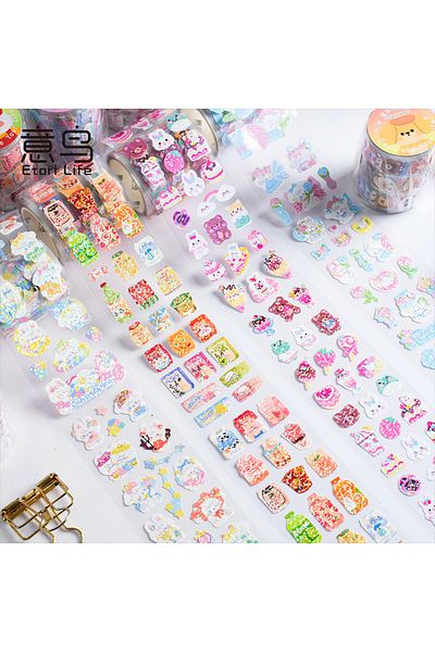 Choice Etori Life 1Roll/Box Instagram Cute Cartoon Animal Guka Tape Student DIY Stationery Decoration St...