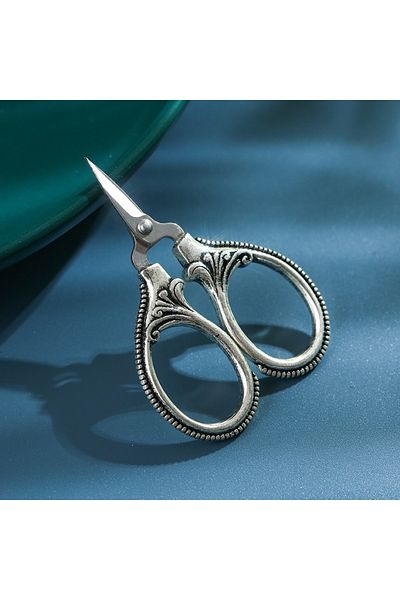 Choice مقص جيب صغير من الفولاذ المقاوم للصدأ من الفضة قطعة واحدة، قاطع خيوط عتيق، صليب تطريز عتيق