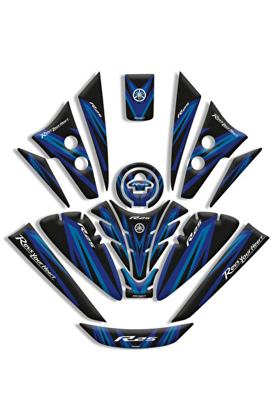 PROMOT R25 YAMAHA TANK PAD FULL BODY 3D KABARTMALI STİCKER SET (2019/2025) UY...