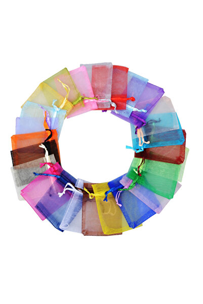 Choice 7x9 سم 0 مختلط 50 قطعة 24 لونًا حقيبة تغليف المجوهرات 5*7 7*9 9*12 10*15 سم أكياس أورجانزا لتخزين الهدايا مع