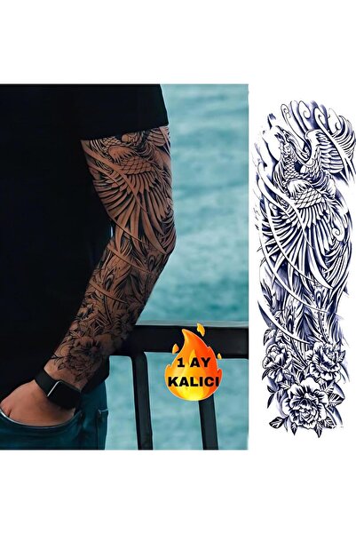 Mecit Tuhafiye 1 AY KALICI TAM BOY KOL KAPLAMA KUŞ GEÇİCİ DÖVME