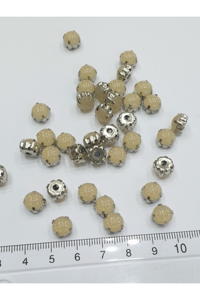 CRYSTALSHOP Bež matirani kamen - 8 mm okrugli, 50 komada