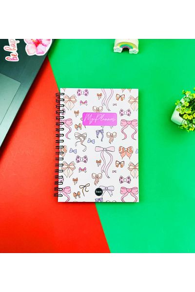 hediyeofisi Unlined Spiral Notebook with Bow Design