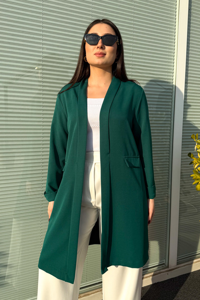 ModaPlaza Γυναικείο μακρύ μπουφάν μεγάλου μεγέθους 2335