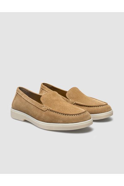 Cabani 100% Genuine Leather Tan Suede Women's Loafer