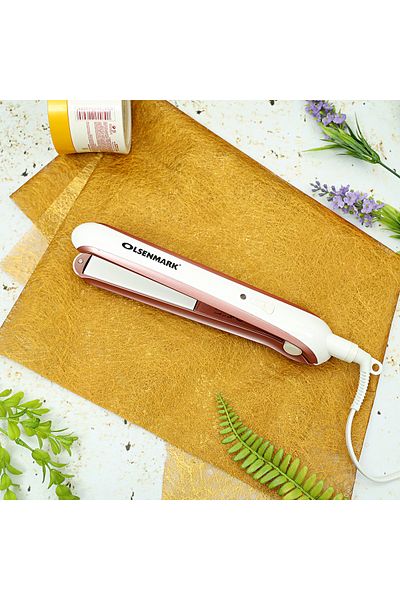 Olsenmark Hair Straightener With Ceramic Plates | Adjustable 120-200°c, 360° Swivel Cord, Anti-static