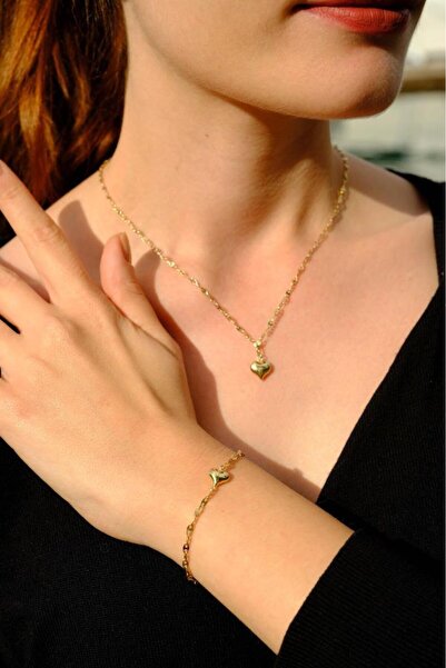 Tufanlar Kuyumculuk Altın Kalpli Minimal Set