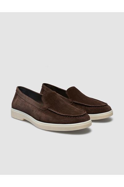 Cabani 100% Genuine Leather Brown Suede Women's Loafer