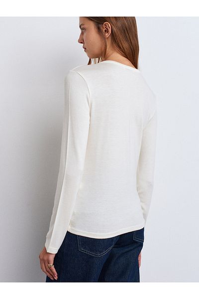 Dilvin 31544 Buttoned Long Sleeve Ball-Ecru
