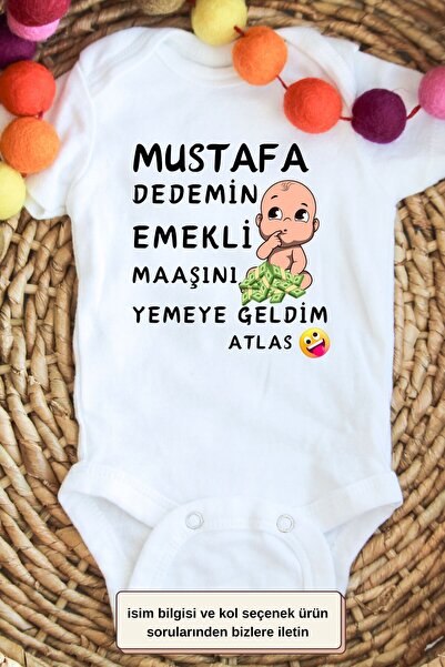 I Came to Eat My Grandfather's Retirement Salary Written Personalized Baby Bodysuit