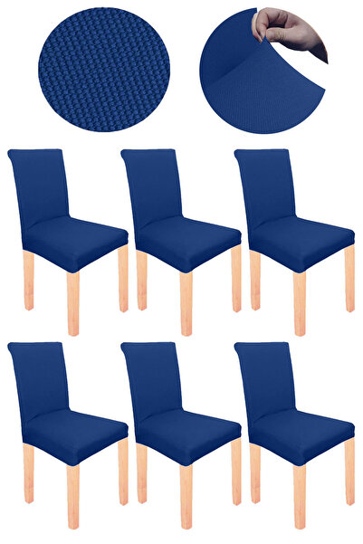 Bumedo Spandex Mikro Petek Kumaş Likralı Lastikli Tüylenmez 6'lı Sandalye Kılıfı Kaliteli Sandalye Örtüsü