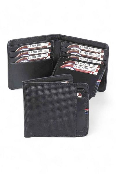 U.S. Polo Assn. Portofel negru pentru bărbați Plcuz7640