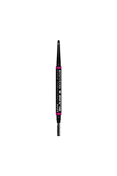 NYX Professional Makeup Blade & Shade, Dual Edged Brow Pencil, Up to 16HR wear, Black