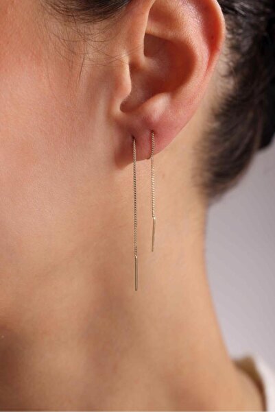 Tufanlar Kuyumculuk 14 Ayar Altın Zincir Küpe (Tek Küpe)