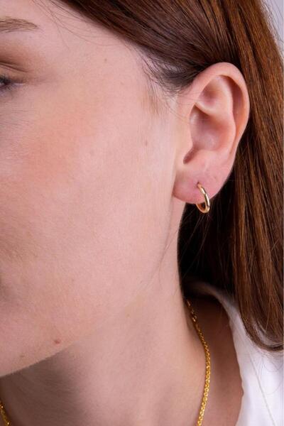 Tufanlar Kuyumculuk Altın Mini Gizli Kilit Halka Küpe