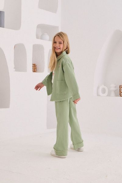 HAUSEkids 4-8 Years Flower Daisy Girl's 3-Piece Set -Khaki-