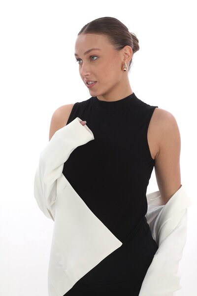 penyebizden Γυναικείο αμάνικο μπλουζάκι βισκόζης-Μαύρο