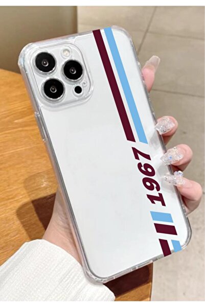 3GEN CASE حافظة سيليكون شفافة بنمط أزرق عنابي متوافقة مع هاتف آيفون 12 برو ماكس