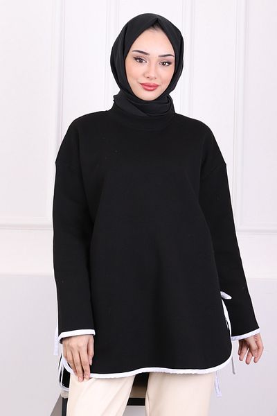 İmajButik Μαύρο φούτερ με γραβάτα