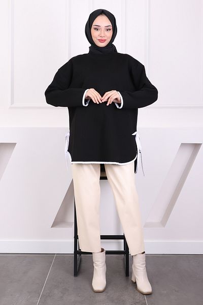 İmajButik Μαύρο φούτερ με γραβάτα