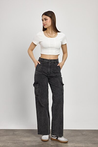 Rays 13107 Kargo Cep Dikişli Pantolon Füme