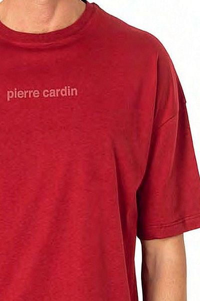 Pierre Cardin 6086 Men's Short Sleeve Crew Neck Oversize Pajamas Set-Burgundy
