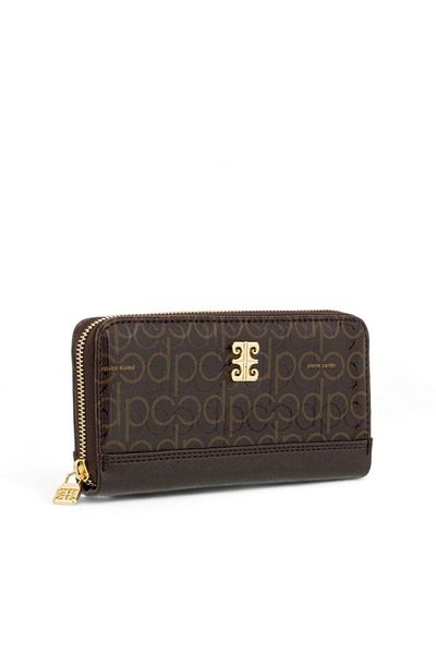 Pierre Cardin Дамска чанта с монограми и кафяв клъч - 06PC24Y604-PMN