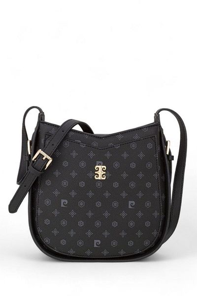 Pierre Cardin Monogram Μαύρη γυναικεία τσάντα χιαστί 05PC24Y535-MN
