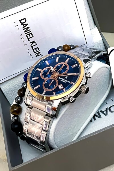 Daniel Klein Steel Men's Watch & Bracelet Gift