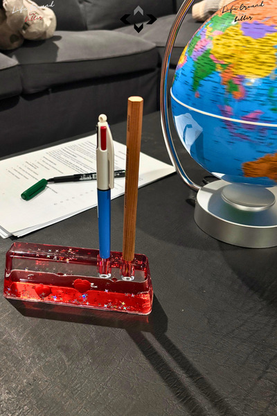 LİGROUND Kalemlikli Batmayan Aşk Gemisi Kalpli Aşk Figürü Sevgililer Günü Hediyesi