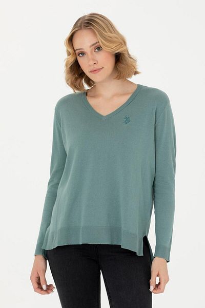 U.S. Polo Assn. 100% Cotton V-Neck Women's Knitwear Blouse - Size 1 Small We Recommend to Buy