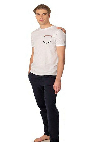 Pierre Cardin 6082 Ανδρική κοντομάνικη πιτζάμες Crew λαιμόκοψη-λευκό