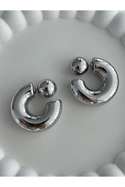 mos&more Silver Hoop Brand Small Size Women's Earrings