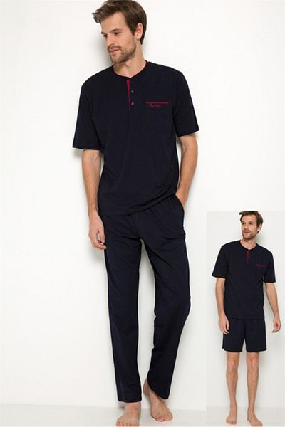 Pierre Cardin 5370 Ανδρικό Σετ Πιτζάμες 3 τεμαχίων-σκούρο μπλε