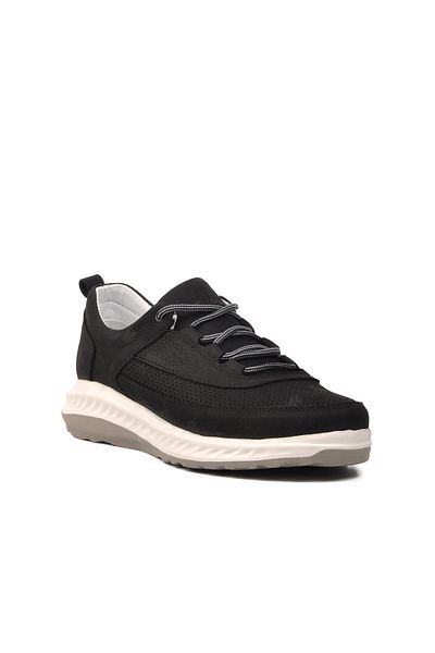 Bulldozer 241101   Black Nubuck Genuine Leather Men's Casual Shoes Wide Fit