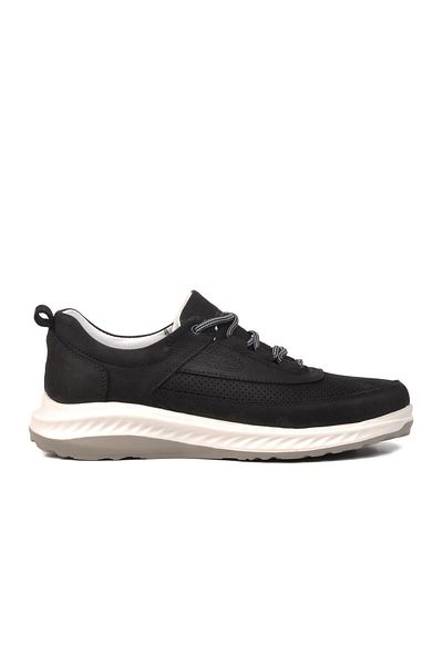 Bulldozer 241101   Black Nubuck Genuine Leather Men's Casual Shoes Wide Fit