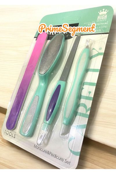 PrimeSegment Personal Care Kit - 4 Pieces Manicure Pedicure, Nail Clippers and Rasp