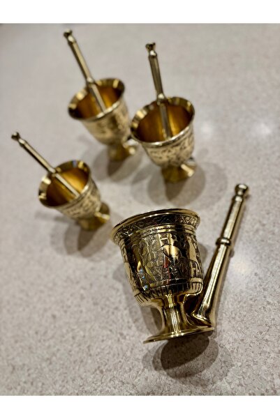 hediye ESTERHOMEDECOR Geyik işlemeli pirinç havan no:4 - 2150g en büyük boy tek adet